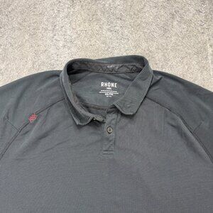 RHONE Polo Shirt Men 2XL XXL Black Performance Stretch 50" x 30"